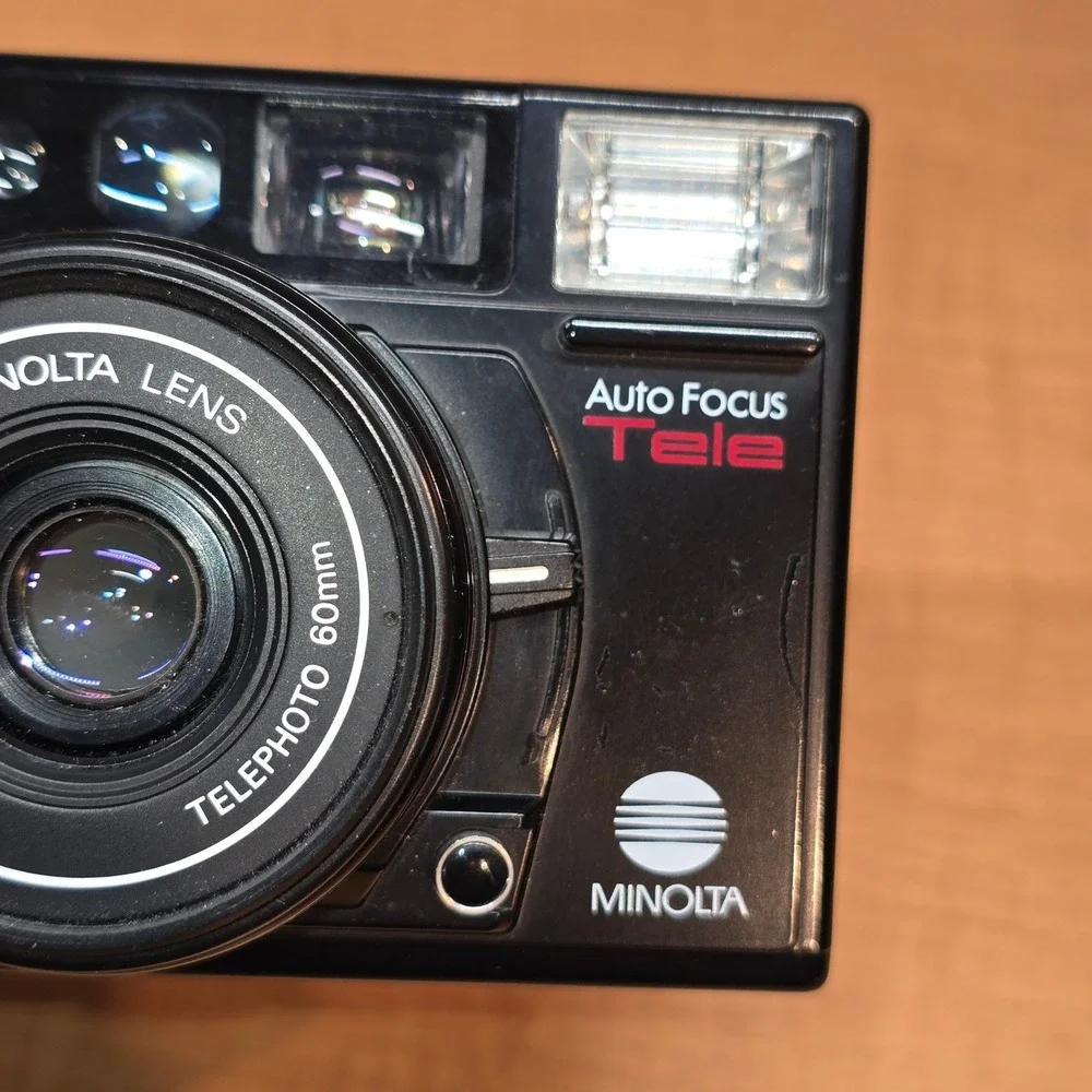 Vintage Minolta AF-Tele Point & Shoot Film‎ Camera 38-60mm Lens Auto Focus READ